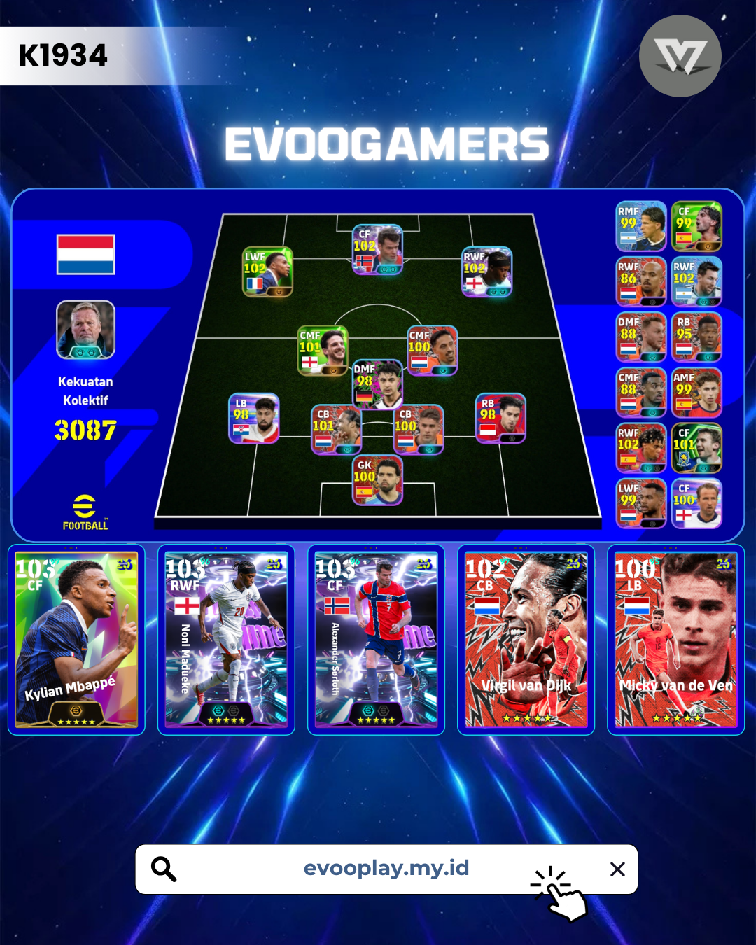 Mbappe, sorlot, madueke,pack Belanda loh cik😹