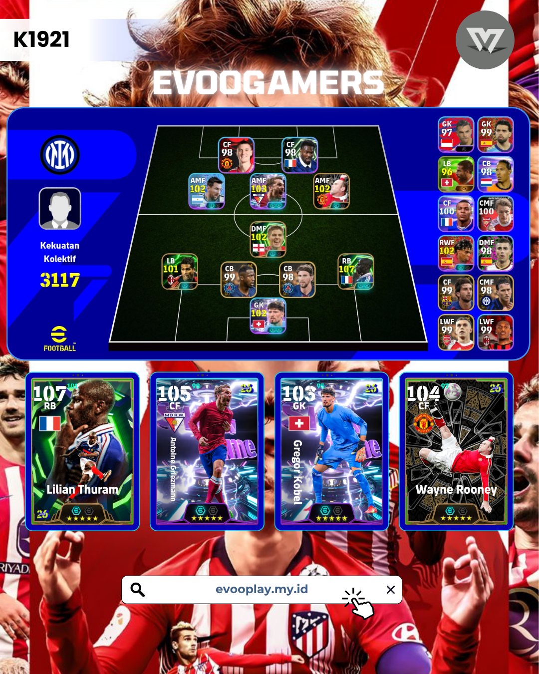 Griezmann terkuat, Thuram terkuat,kobel terkuat dkk